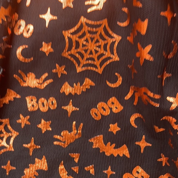 Girls Foil Print Mesh Halloween Skirt - Picture 6 of 10